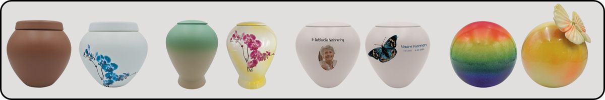 keramiek urnen zelf samenstellen bij Gedenk idee Memorial Shop